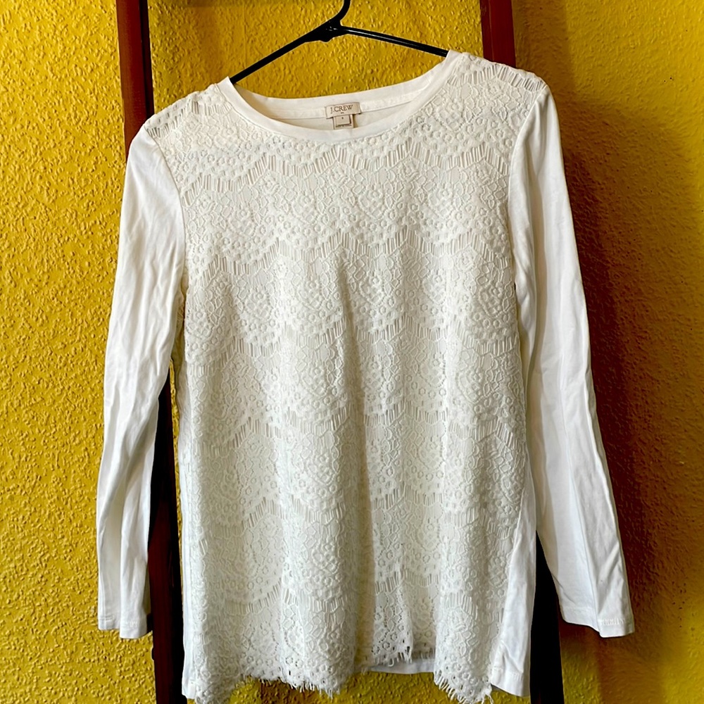 Lace detailed long sleeve top